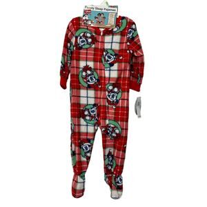 Disney Baby’s Mickey Mouse Red Christmas One Piece Pajamas Size 18M